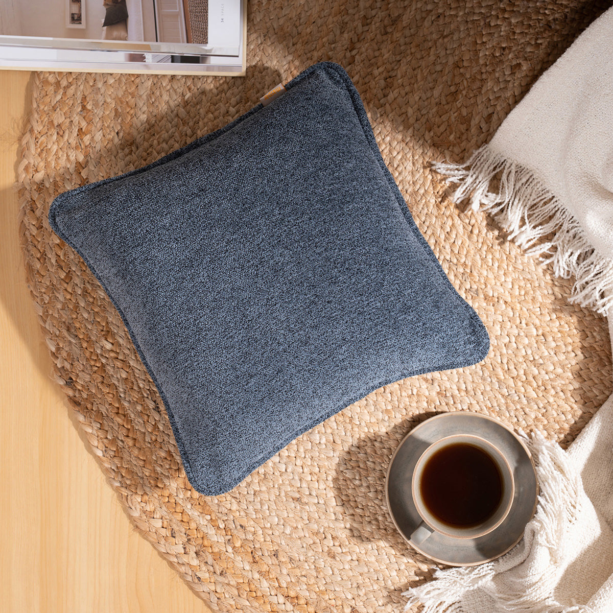 Charlotte Woven Blue Mirage Cushion Cover