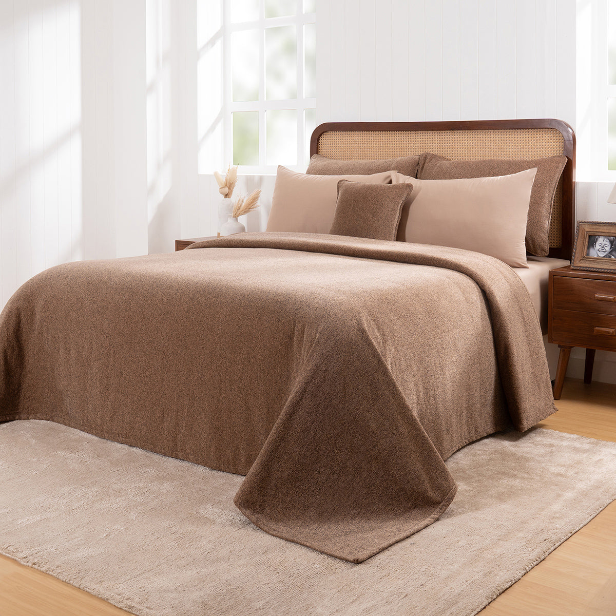 Charlotte Woven Tawny Brown Bed Cover /Blanket