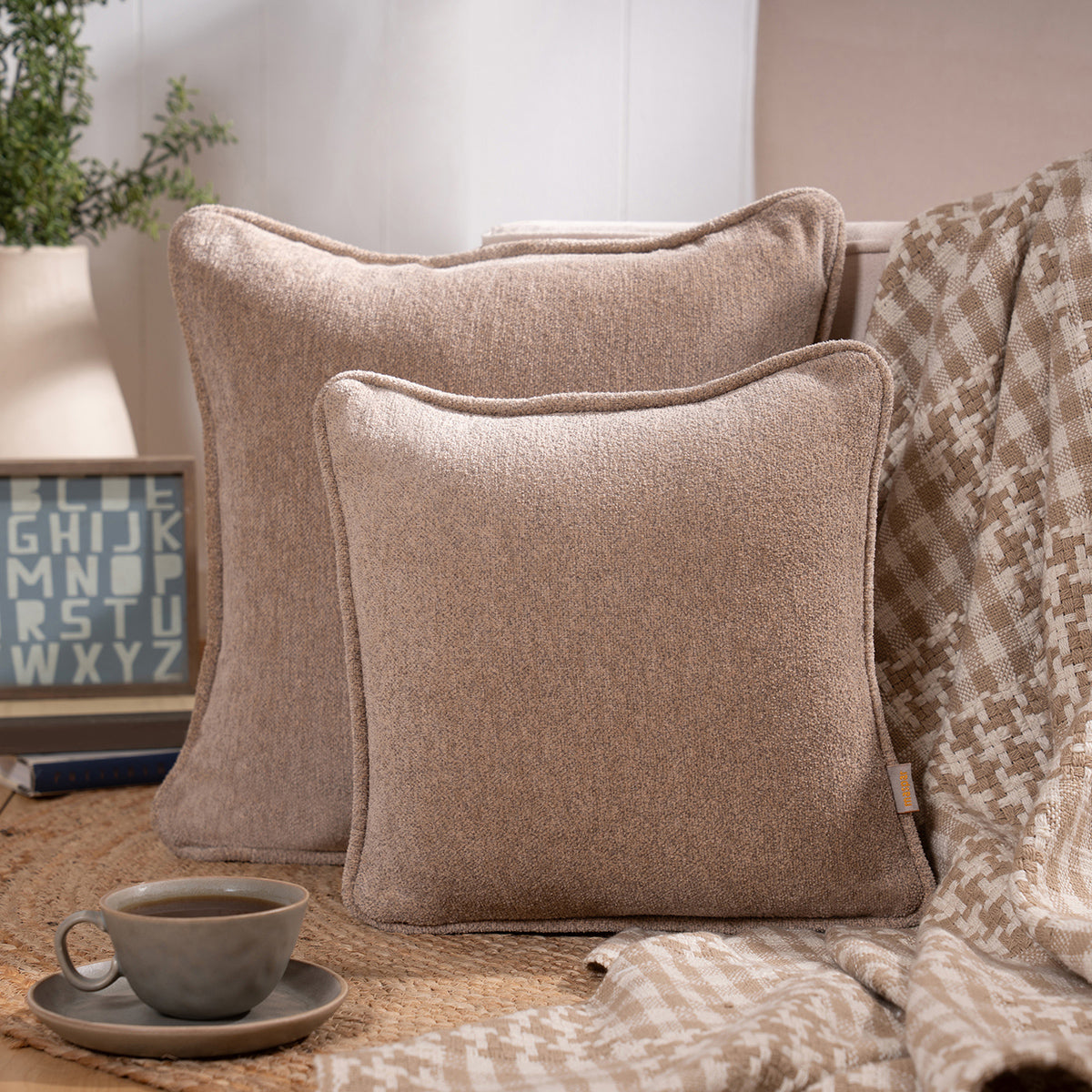 Charlotte Woven Warm Sand Cushion Cover