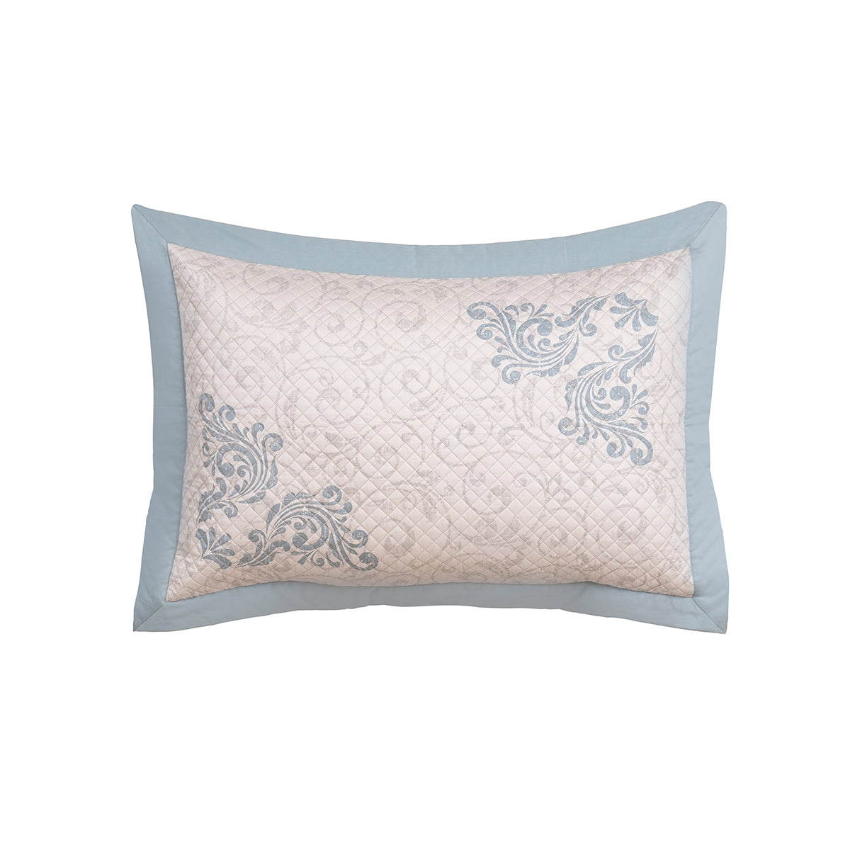 Classical Ornate Seamless Scroll Pillow Sham Set Aqua