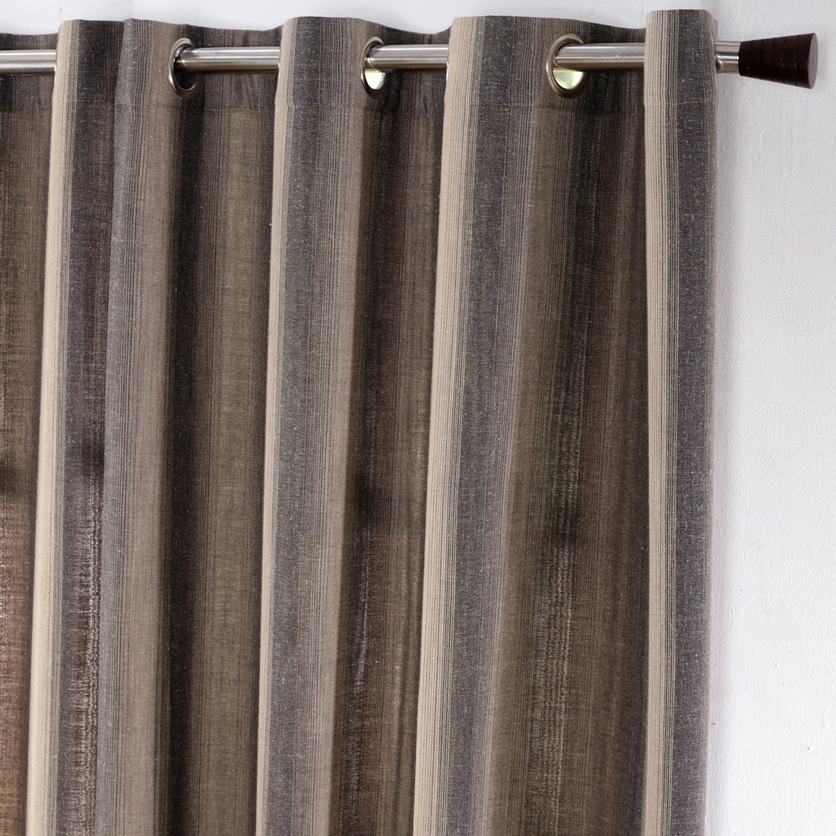 Beatitude Stripe Jacquard Black Colorway Curtain Set