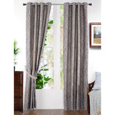 Paradise Damask Jacquard Blue Curtain Set