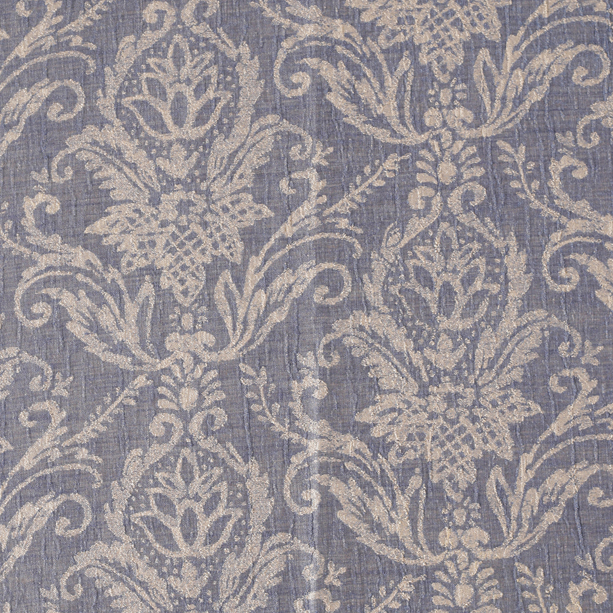 Paradise Damask Jacquard Blue Curtain Set