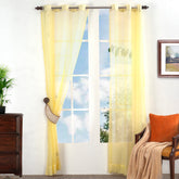 Sight Stripe Solid 2PC Beige Curtain Set