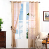 Tidy Silk Solid 2PC Gold Curtain Set