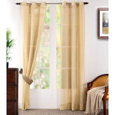 Cannabis Stripe Solid 2PC Gold Curtain Set