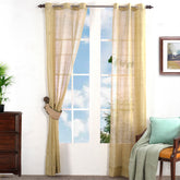 Solidonia Square Solid 2PC Gold Curtain Set