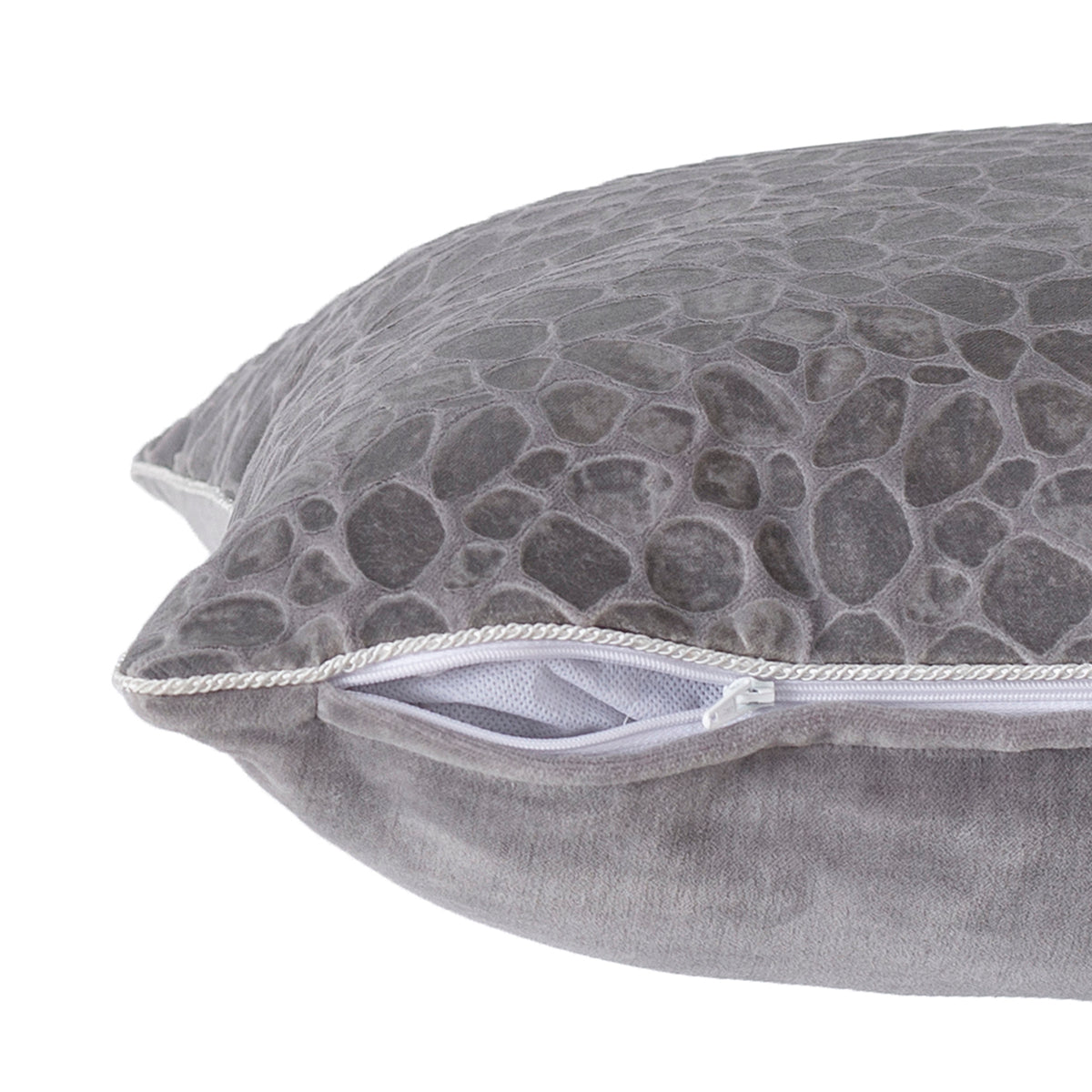 Grandeur Ore-Rerun 100%Cotton Grey FoilPrintedCushionCover