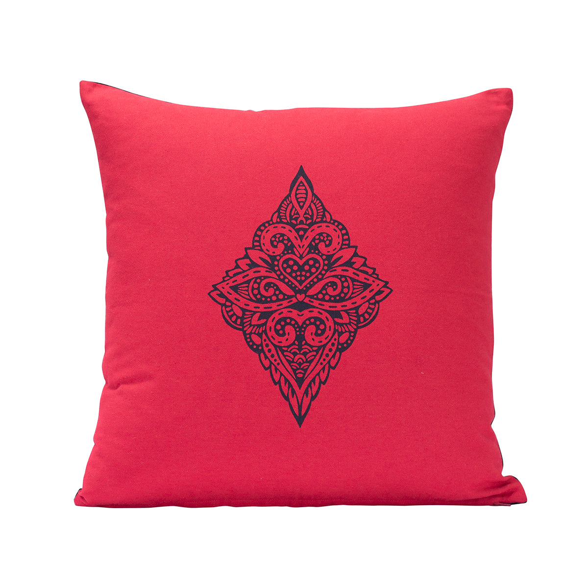 Four Suits Printed Black/Red 1 Pc Cushion Cover