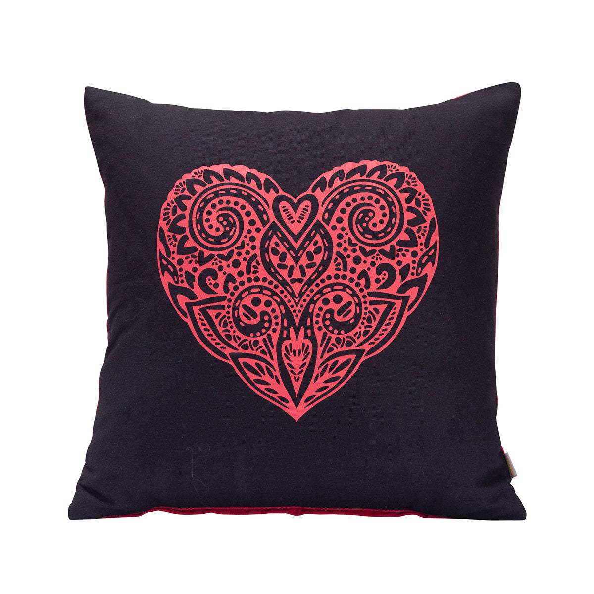Four Suits Printed Black/Red 1 Pc Cushion Cover