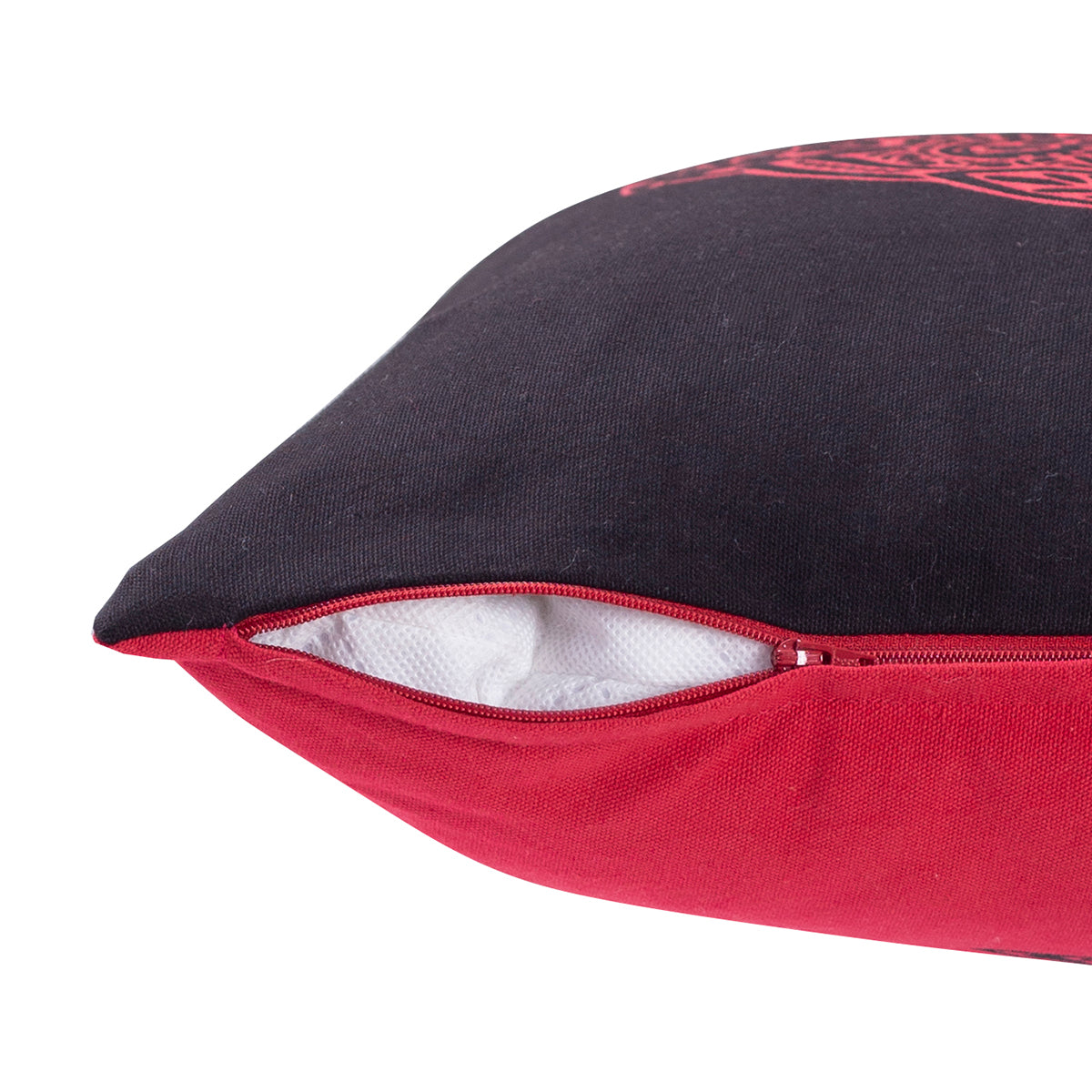 Four Suits Printed Black/Red 1 Pc Cushion Cover