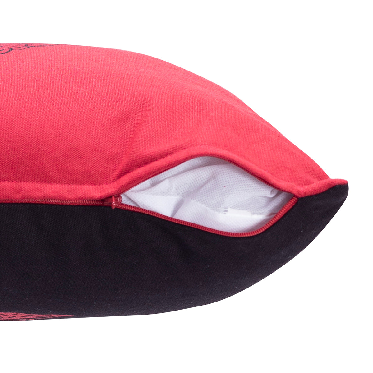 Four Suits Printed Red/Black 1 Pc Cushion Cover