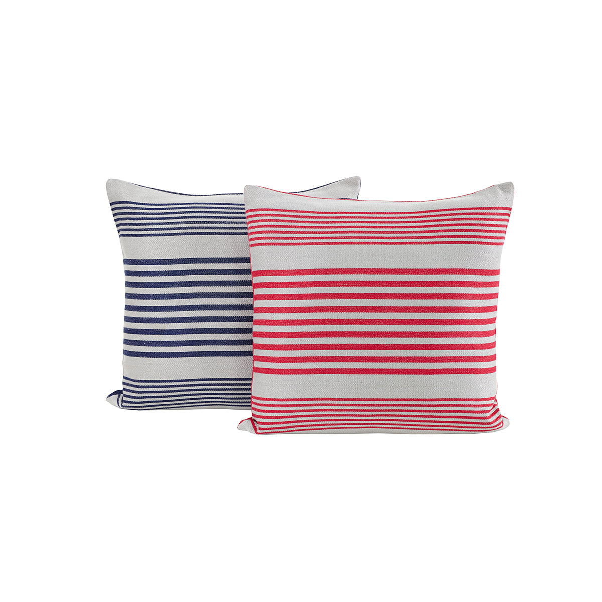 Hues Woven Stripical Mishmash Cushion Cover Red