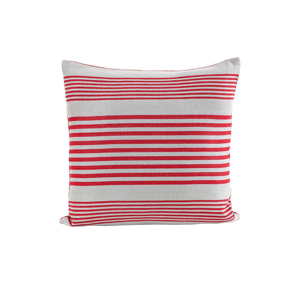 Hues Woven Stripical Mishmash Cushion Cover Red