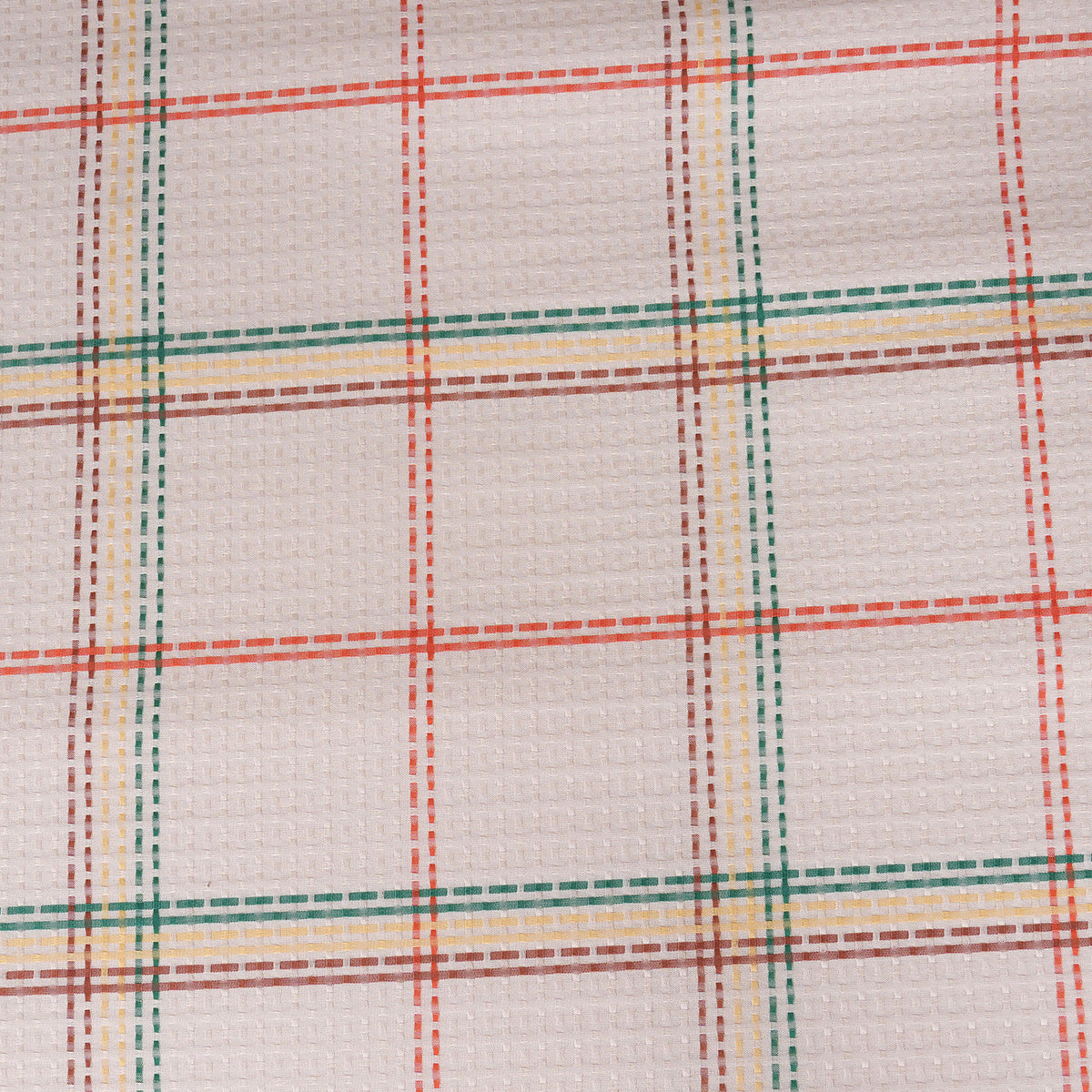 Eclectic Geo Mosaic Plaid Woven 100% Cotton Rust Duvet Cover with Pillow Case