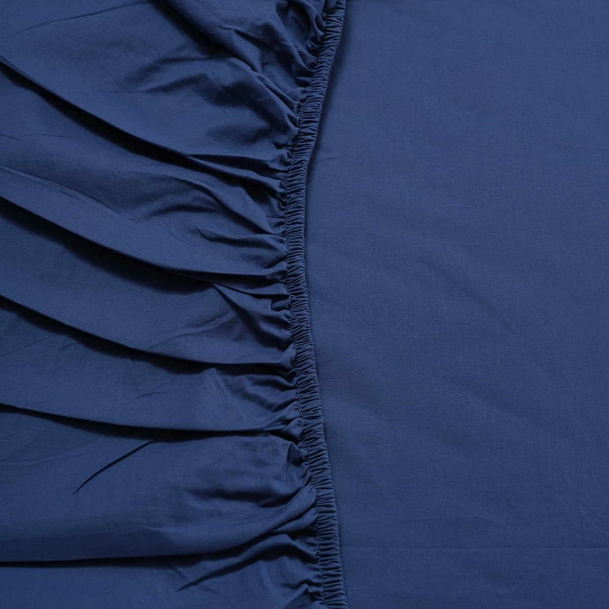 Eden Crisp & Light Weight 100% Cotton Solid Blue Fitted Sheet