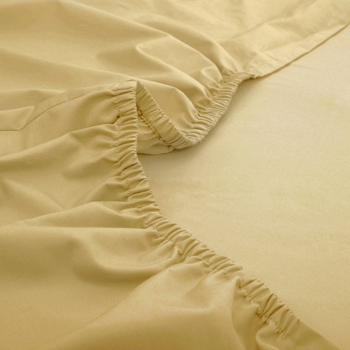 Slumber Plain Easy Care Percale 100% Cotton Yellow Fitted Sheet with Pillow Case