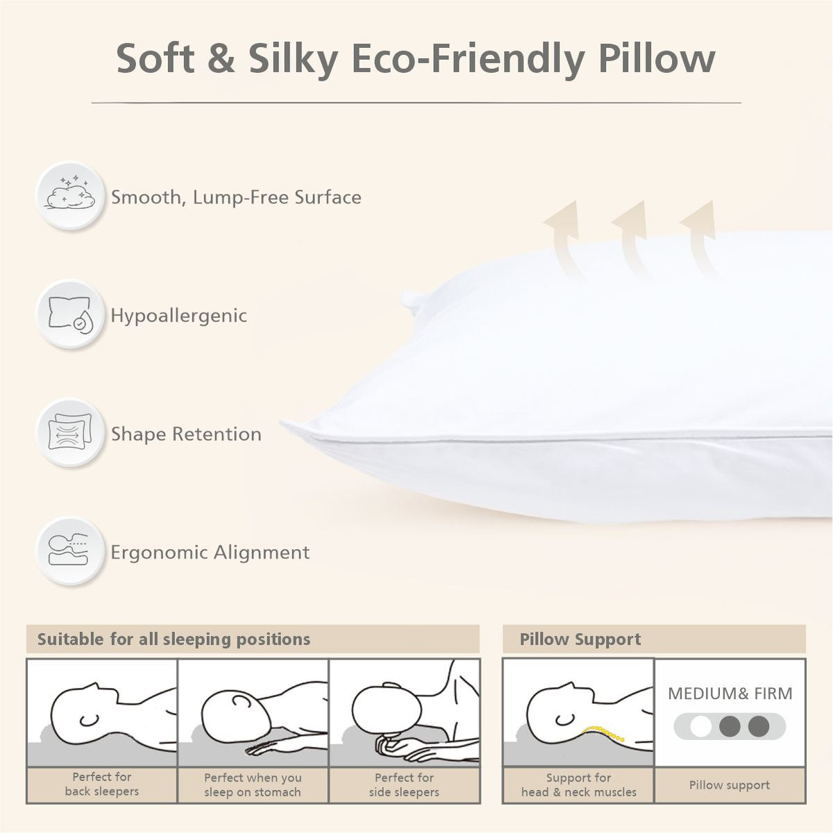 Frost Solid White 1PC Pillow