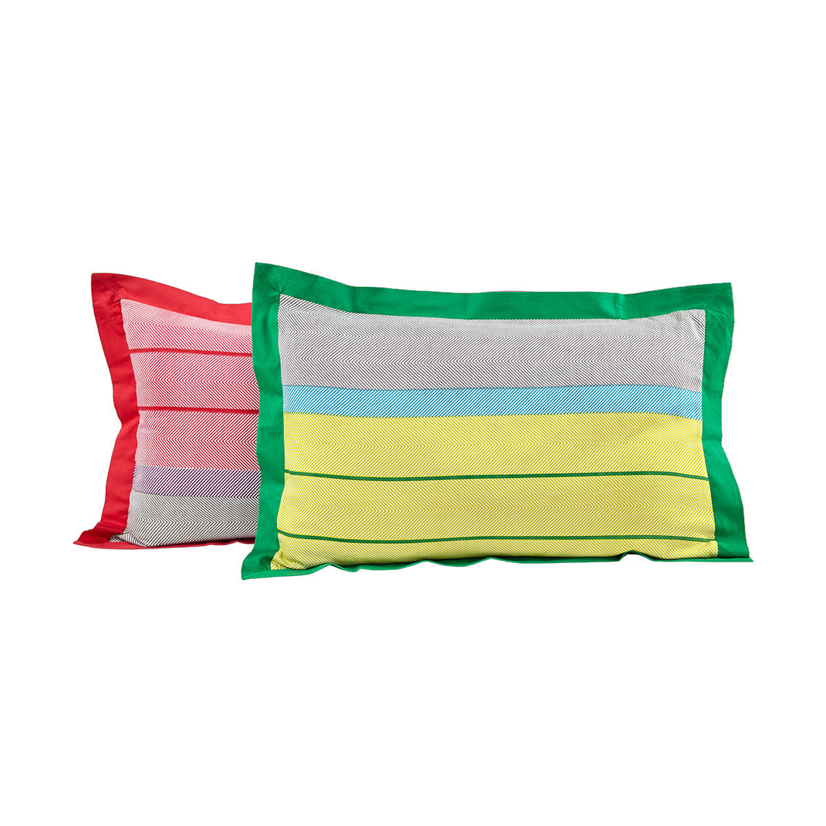 Hues Printed Haze Print Pillow Sham Set Red