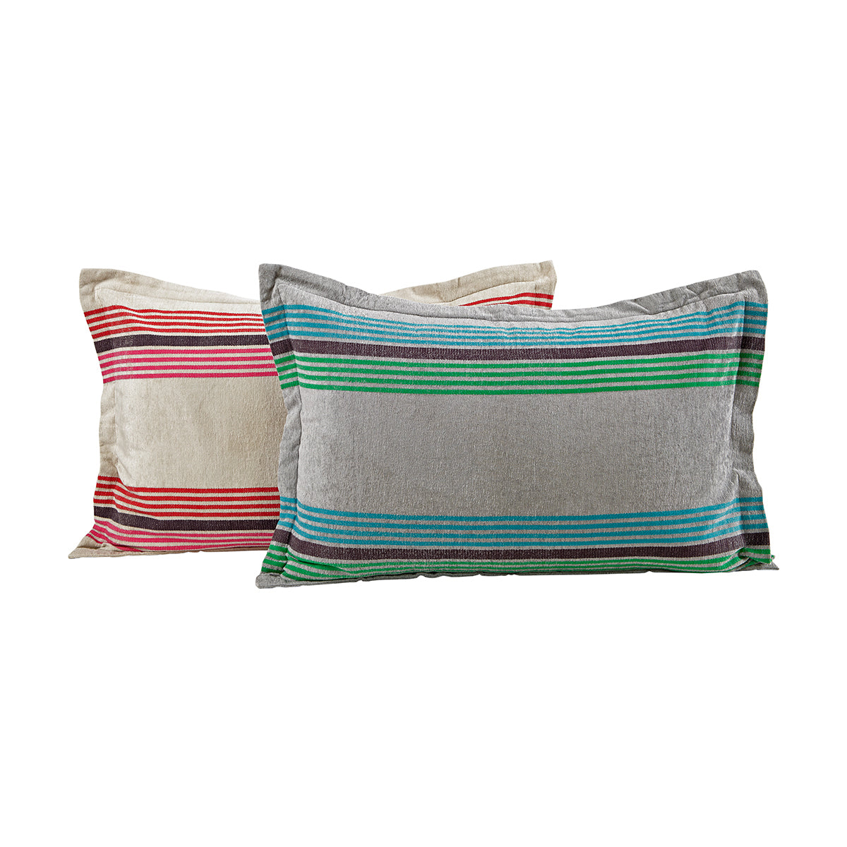 Hues Woven Metro Stripe Pillow Sham Set Pink