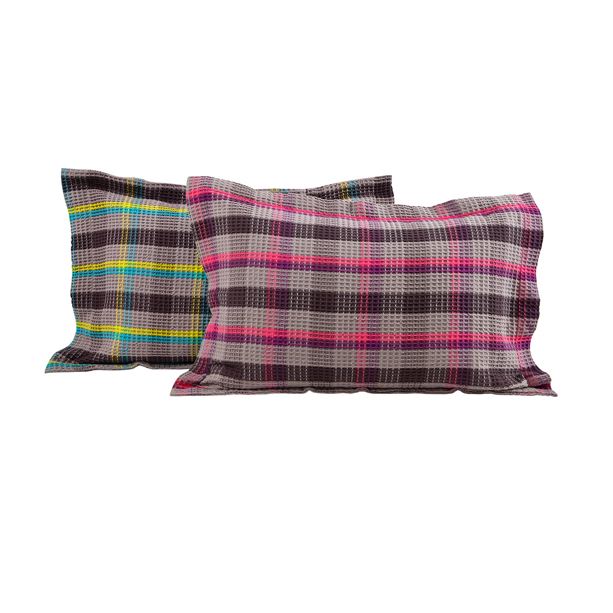 Hues Woven Metro Waffle Pillow Sham Set Blue