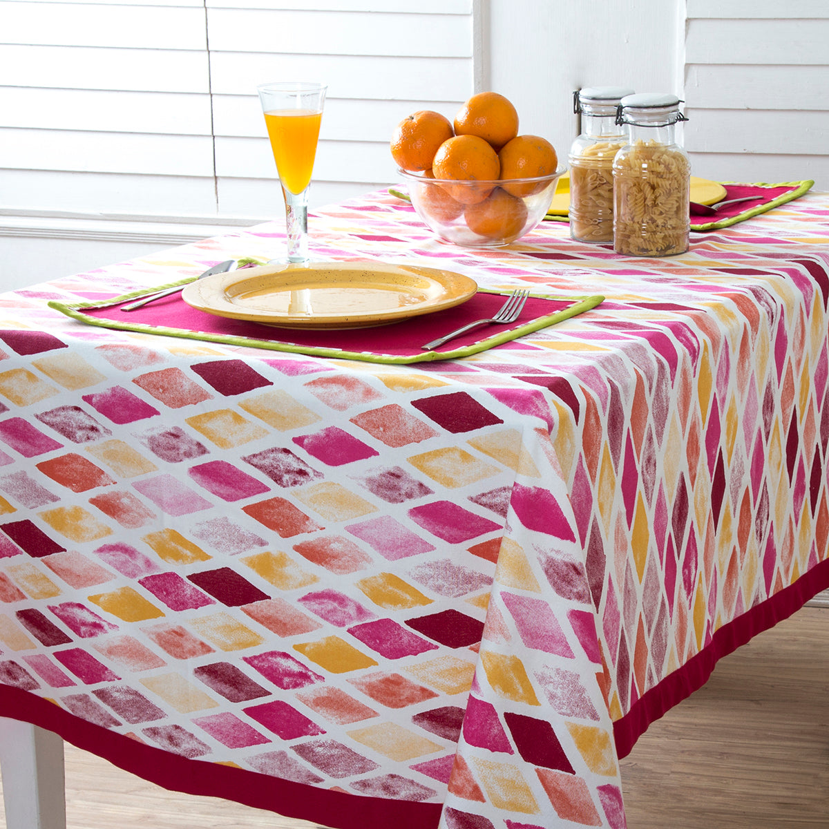 Maspar Exotica Print 100% Cotton Printed Table Cover Red