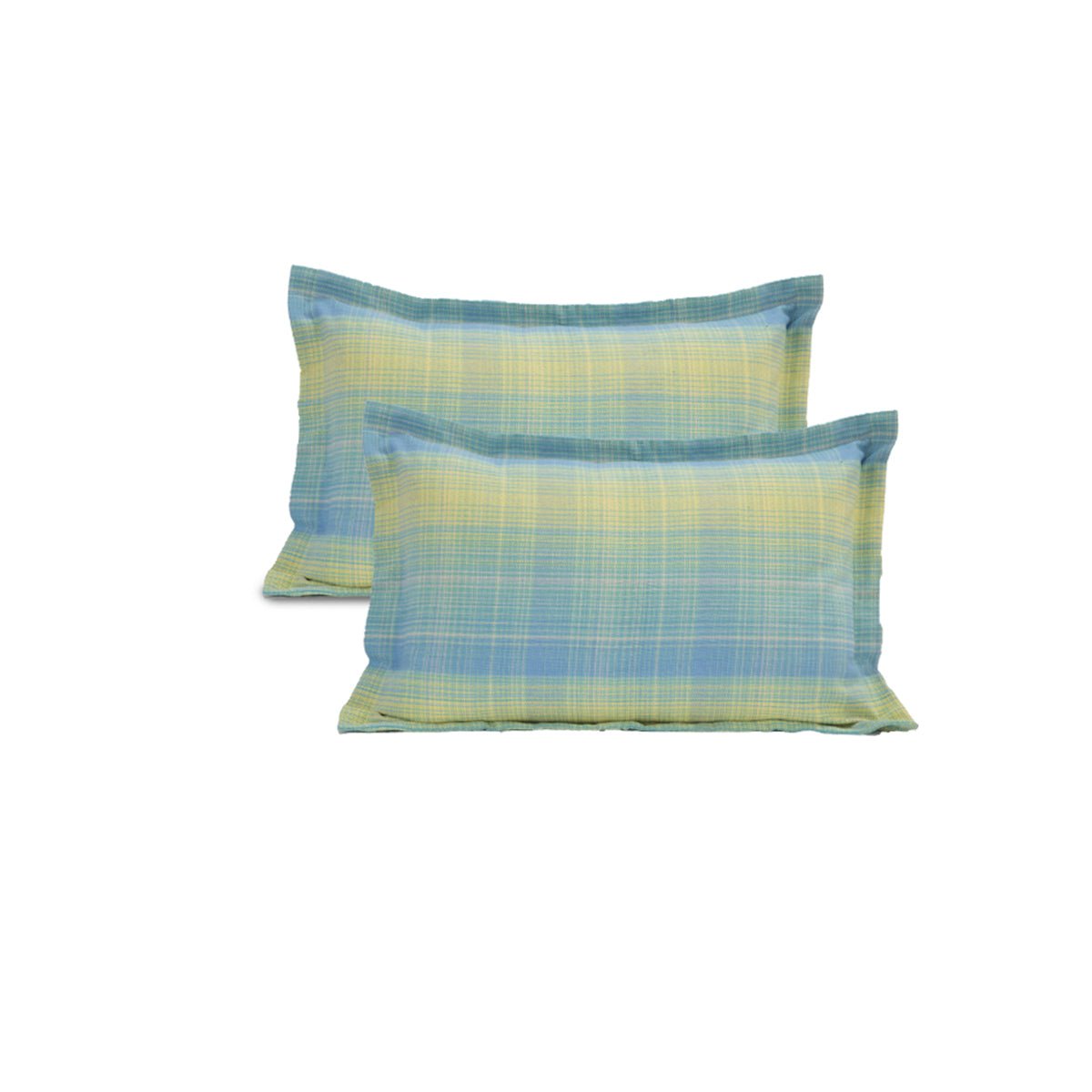 Matte Weave Plaid Woven 2PC Pillow Sham Set