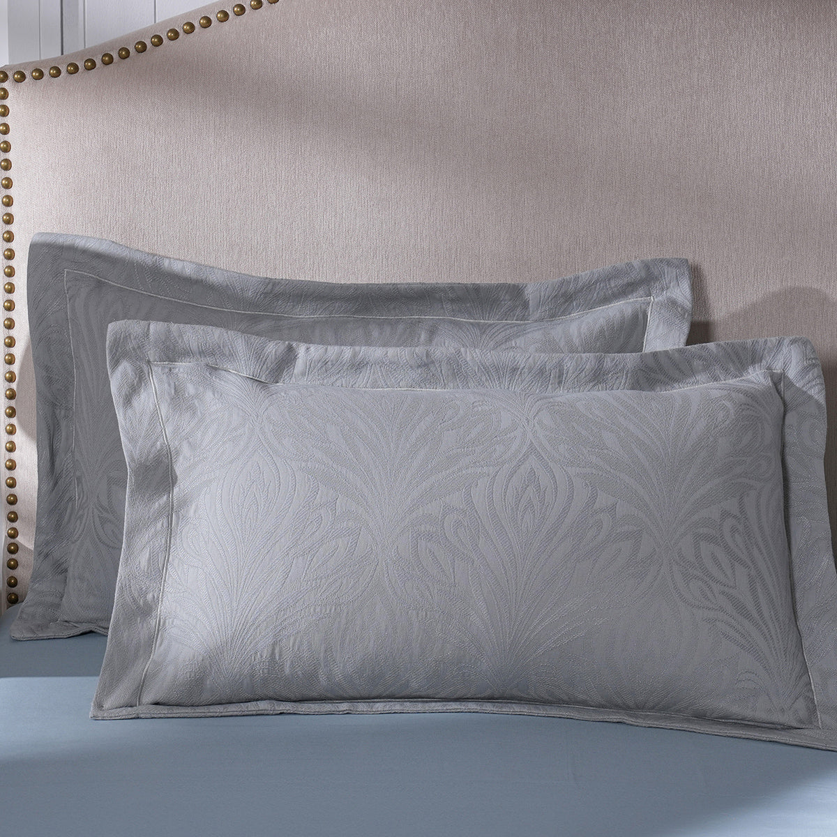 Classical Ornate Acorus Bliss Pillow Sham Set Aqua