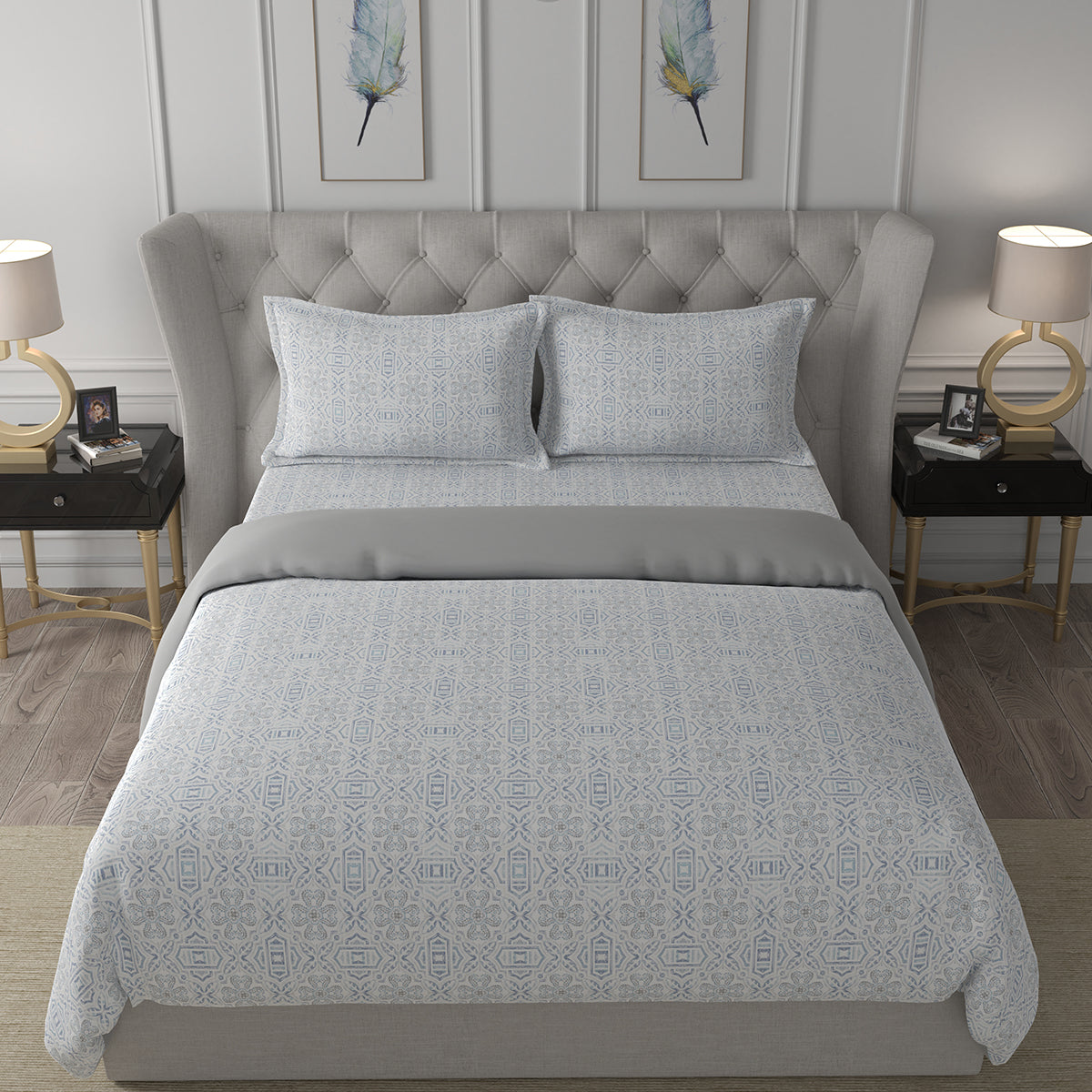 Hermosa Exotic Bouquet Kallie Blue Quilt
