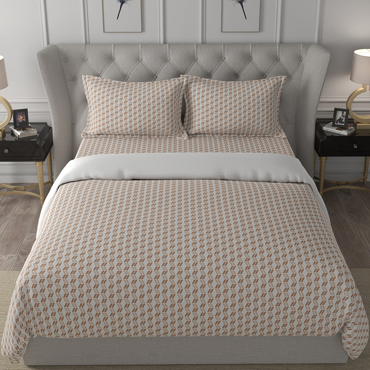 Backyard Patio Morris Summer AC Quilt/Quilted Bed Cover/Comforter Rust