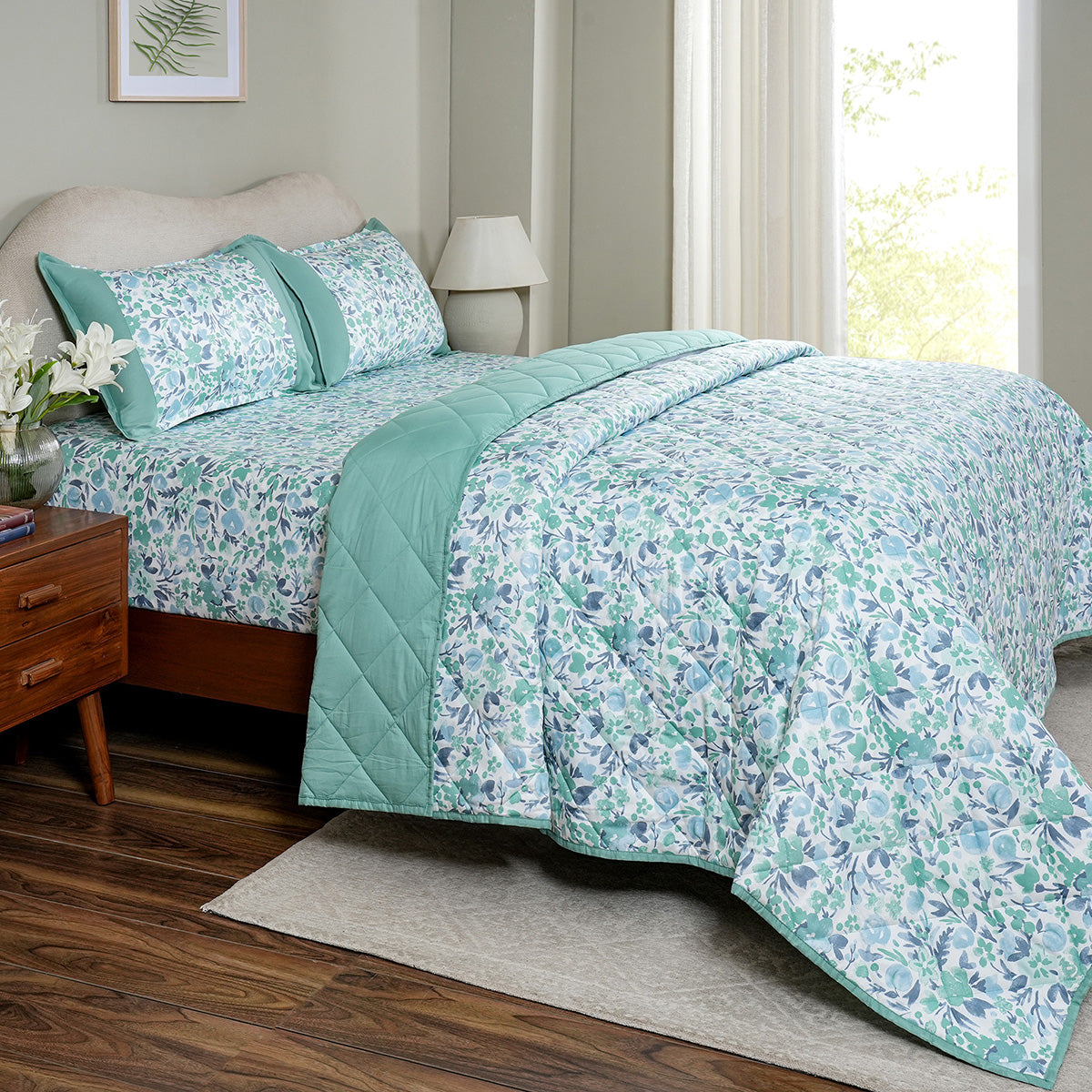 Sensory Bloom Zesty extremely Cozy Aqua Quilt