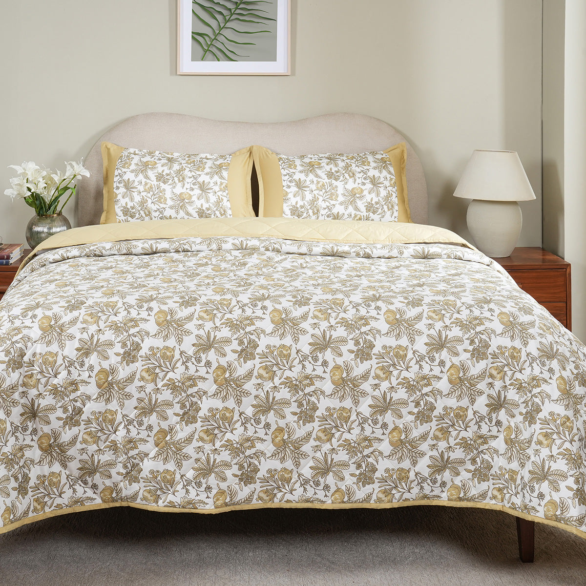 Sensory Bloom Fruity Foliage extremely Cozy Mustard Quilt