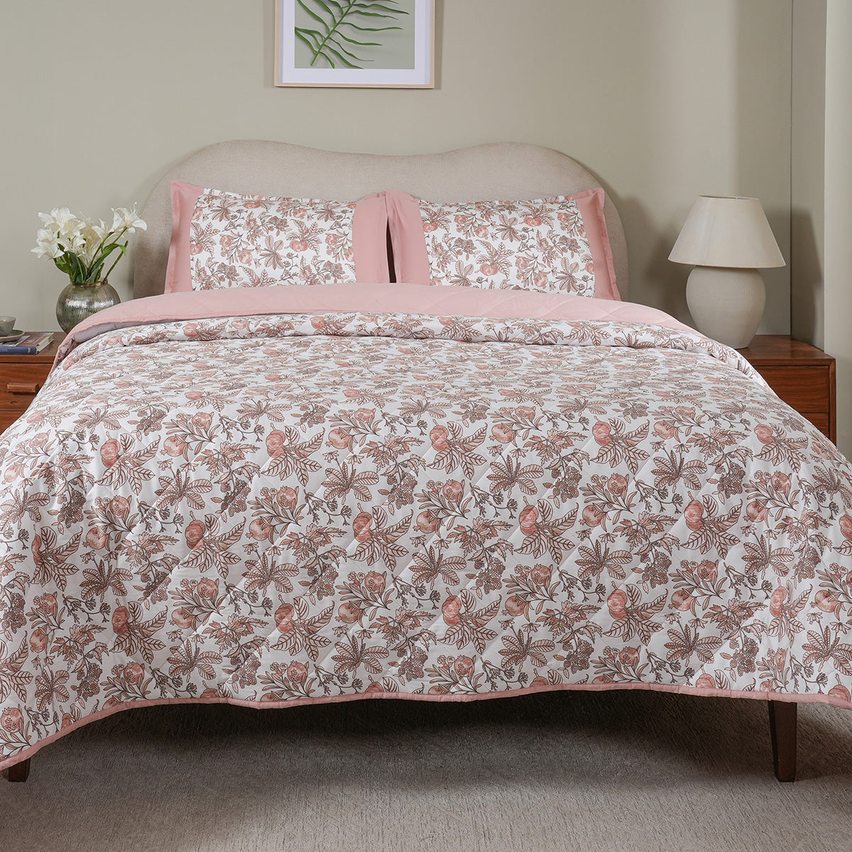 Sensory Bloom Fruity Foliage extremely Cozy Pink Quilt