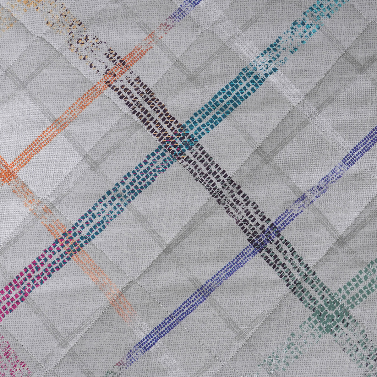 Eclectic Geo Rhombus Quilt/Quilted Bed Cover Grey