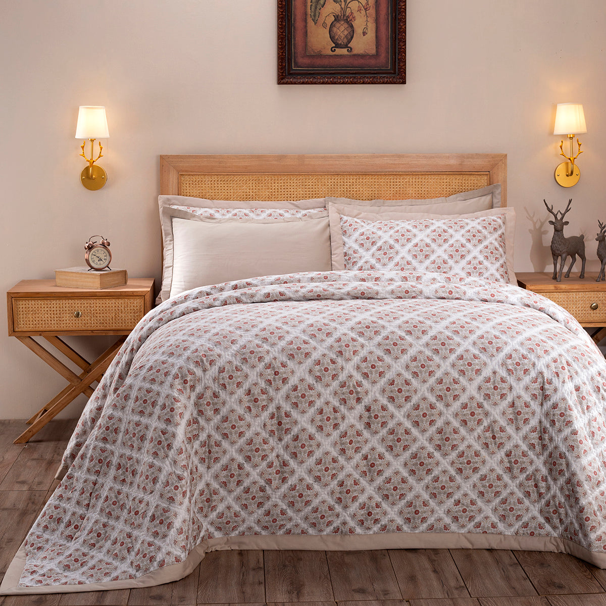 Exotic Heritage Finest Retro Red Summer AC Quilt/Quilted Bed Cover/Comforter Quilt