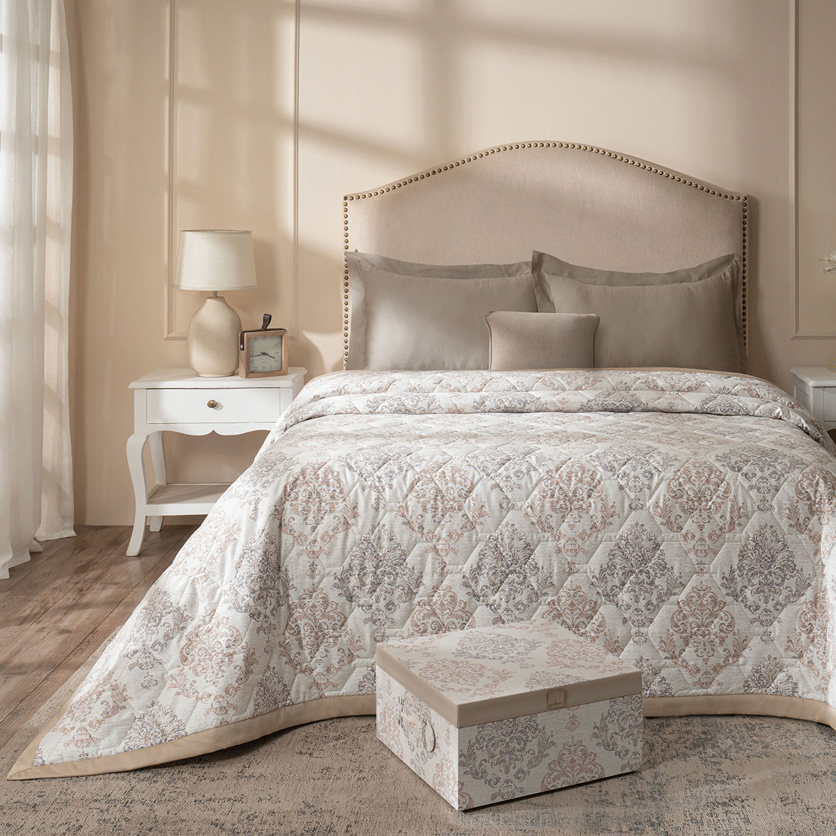 PBS Timeless Ornare 6Pcs Quilt Set/Quilted Bed Cover Tan