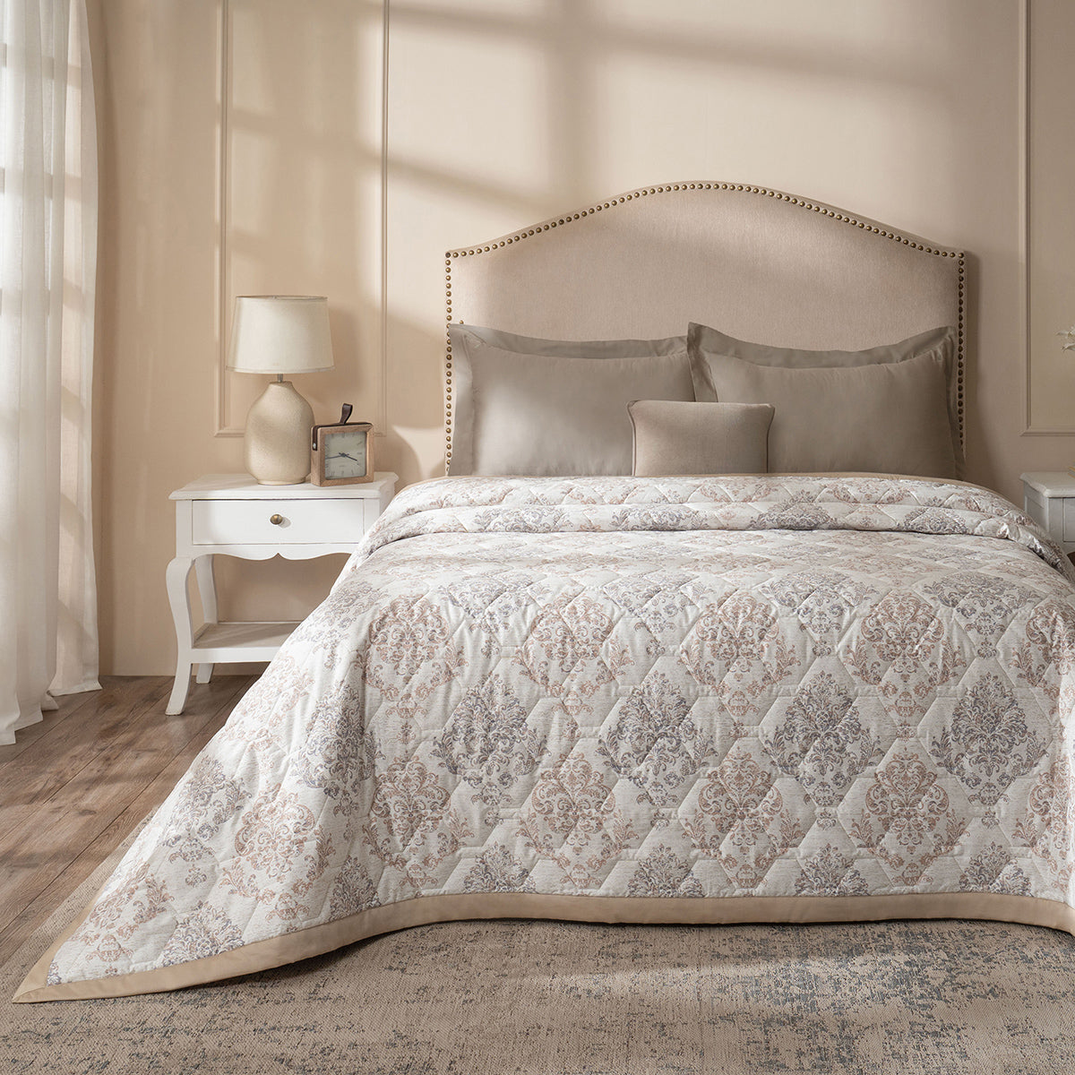 PBS Timeless Ornare 6Pcs Quilt Set/Quilted Bed Cover Tan