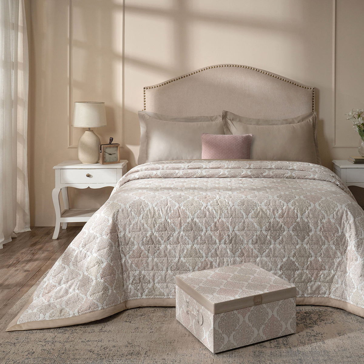 PBS Timeless Ornare 6Pcs Quilt Set/Quilted Bed Cover Peach