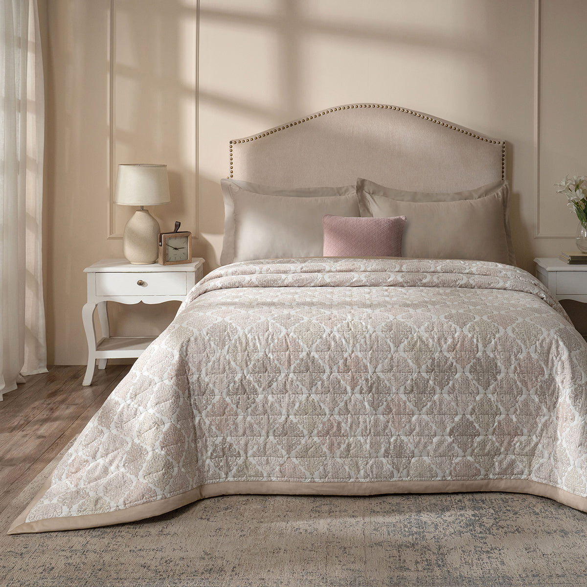 PBS Timeless Ornare 6Pcs Quilt Set/Quilted Bed Cover Peach