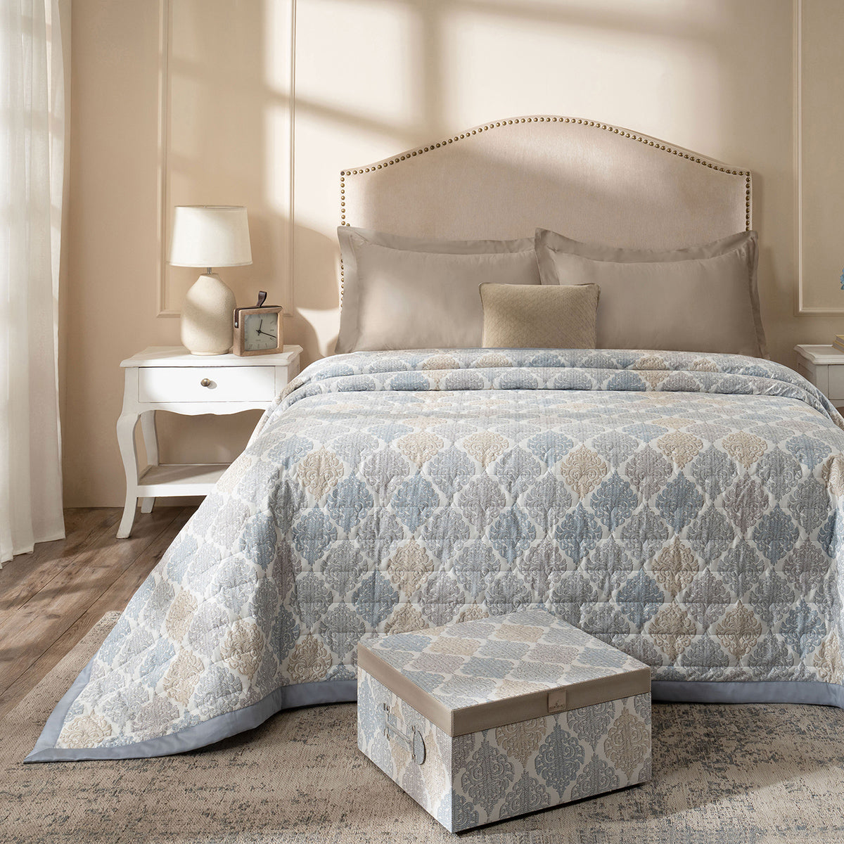 PBS Timeless Ornare 6Pcs Quilt Set/Quilted Bed Cover Blue