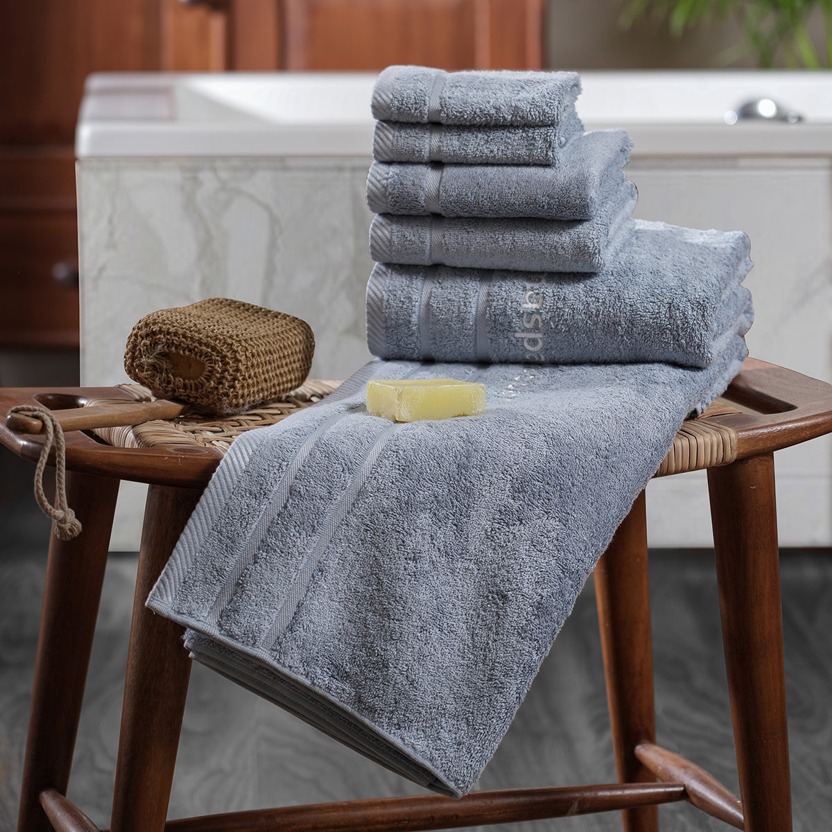 Amor Extra Luxury & Softness Anti Lint Treatment Jet Stream/Blue Bamboo Towel