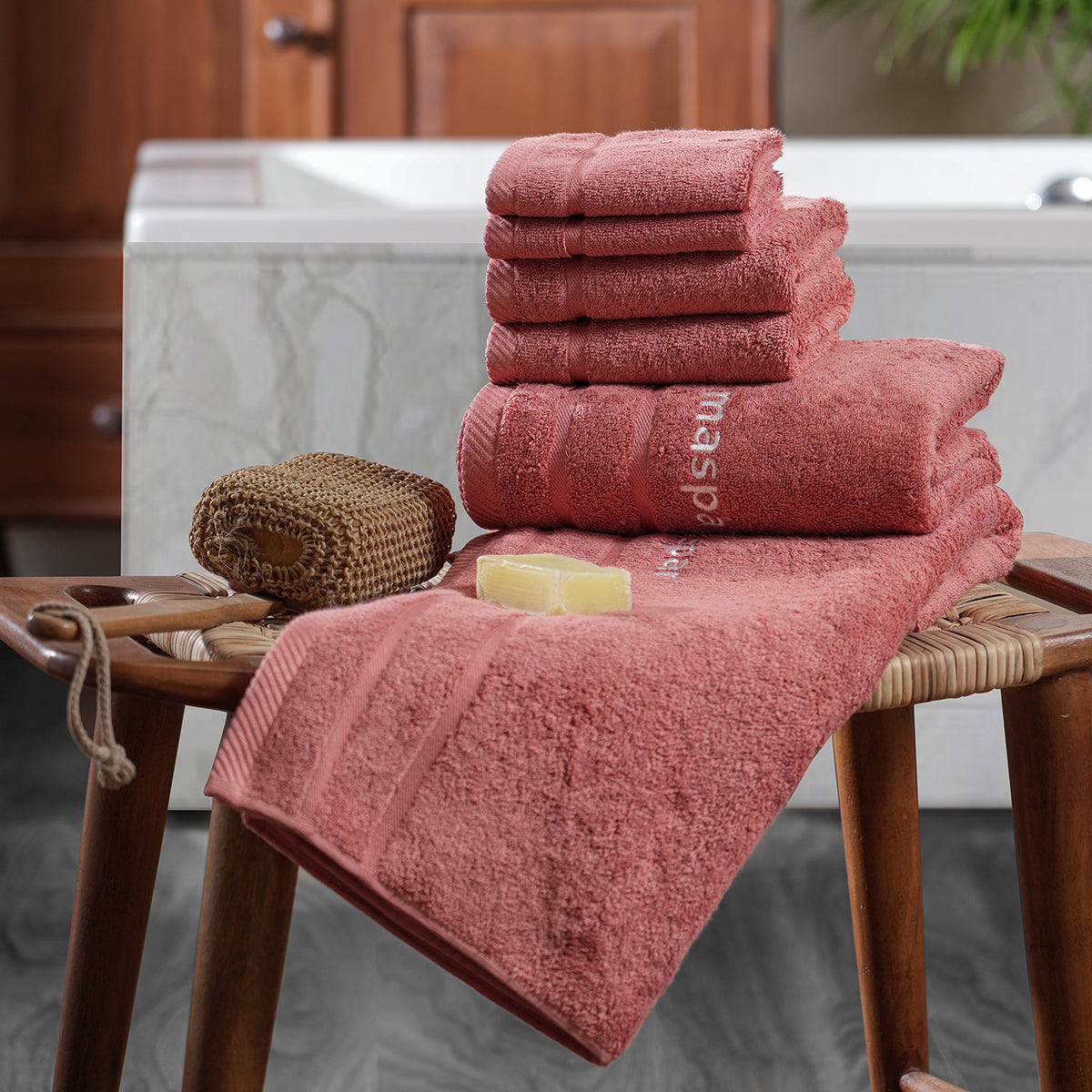 Amor Extra Luxury & Softness Anti Lint Treatment Canyon Clay/Red Bamboo Towel
