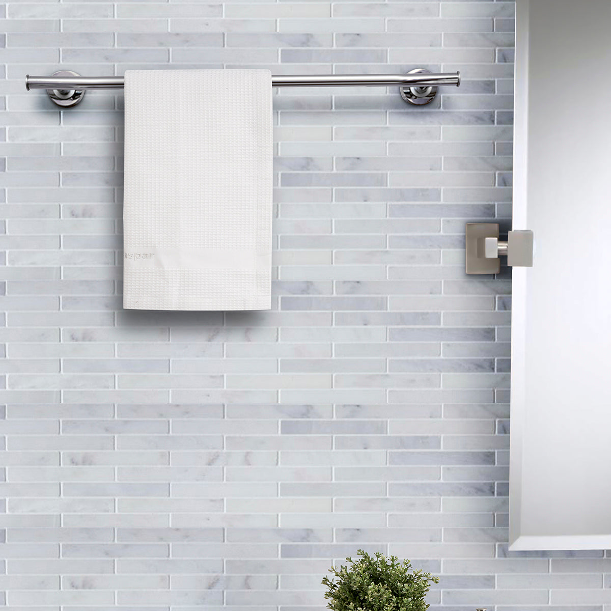 Catalina Waffle Antimicrobial Antifungal Super Absorbent Quick Dry Gym/Travel White Towel