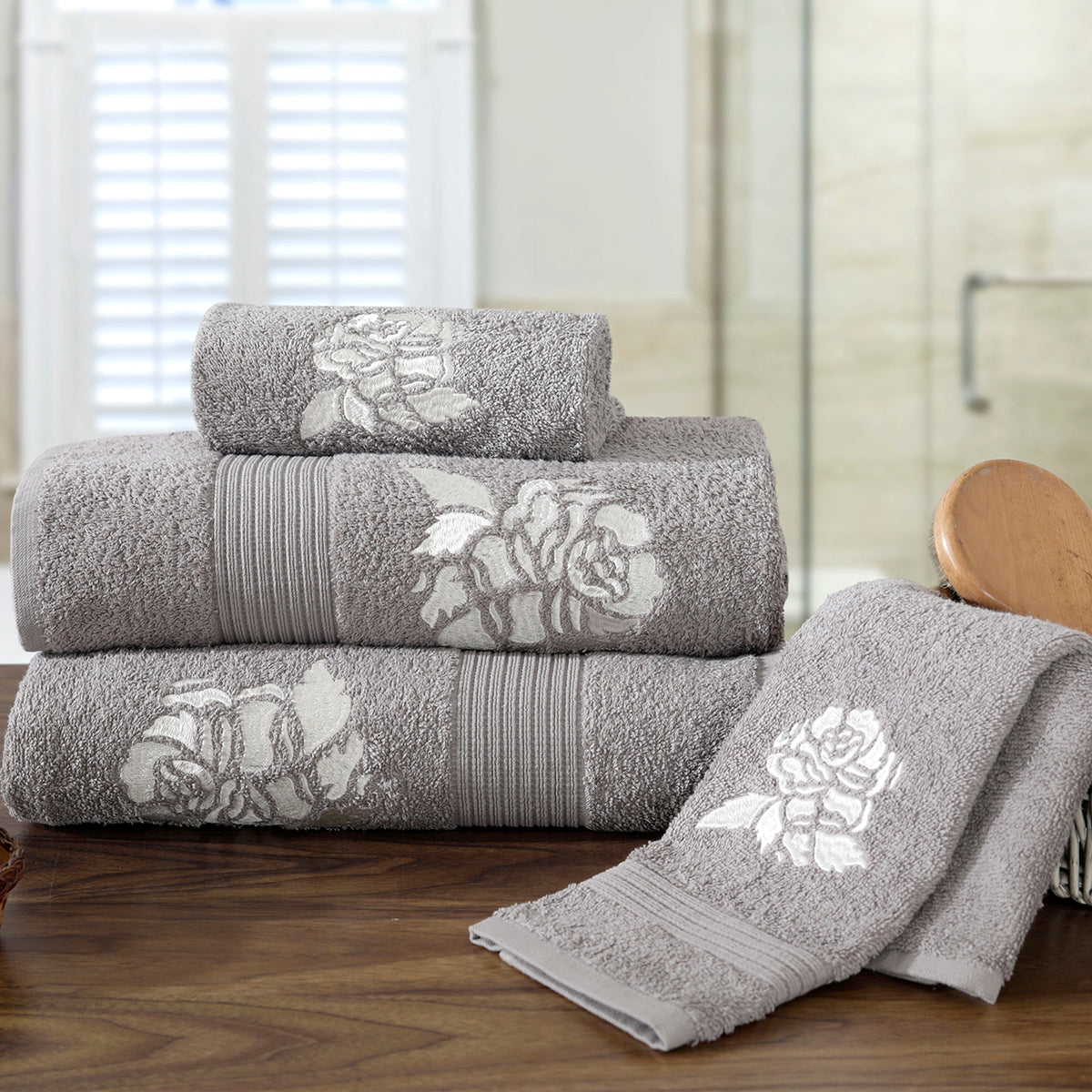 Florent Ultra-Soft And Highly Absorbant Ash Grey 5Pc Bath Set