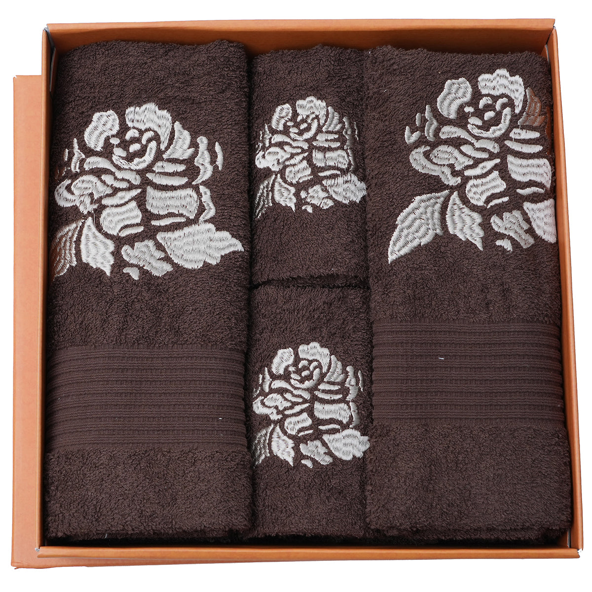 Florent Ultra-Soft And Highly Absorbant Cocoa Brown 5Pc Bath Set