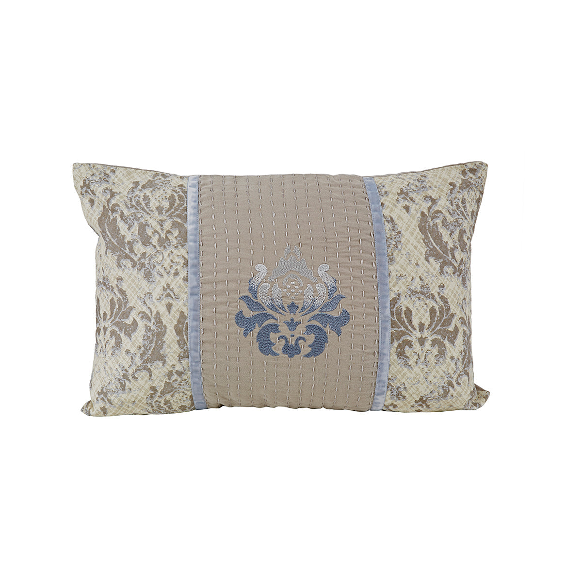 Vintage Printed Royal Insignia Pillow Sham Set Blue