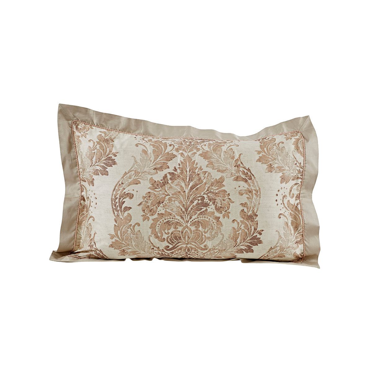 Vintage Quilted Hand Gallant Damask Print Pillow Sham Set Neutral