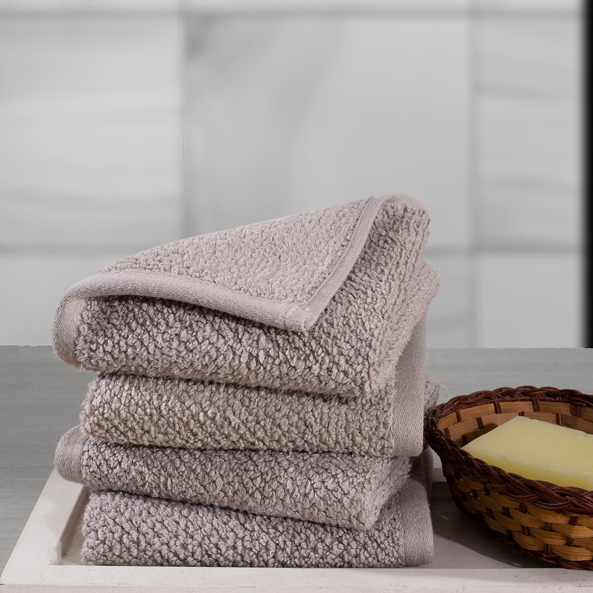 Windsor Antimicrobial Antifungal Zero Twist Fluffy Luxurious Grey Towel