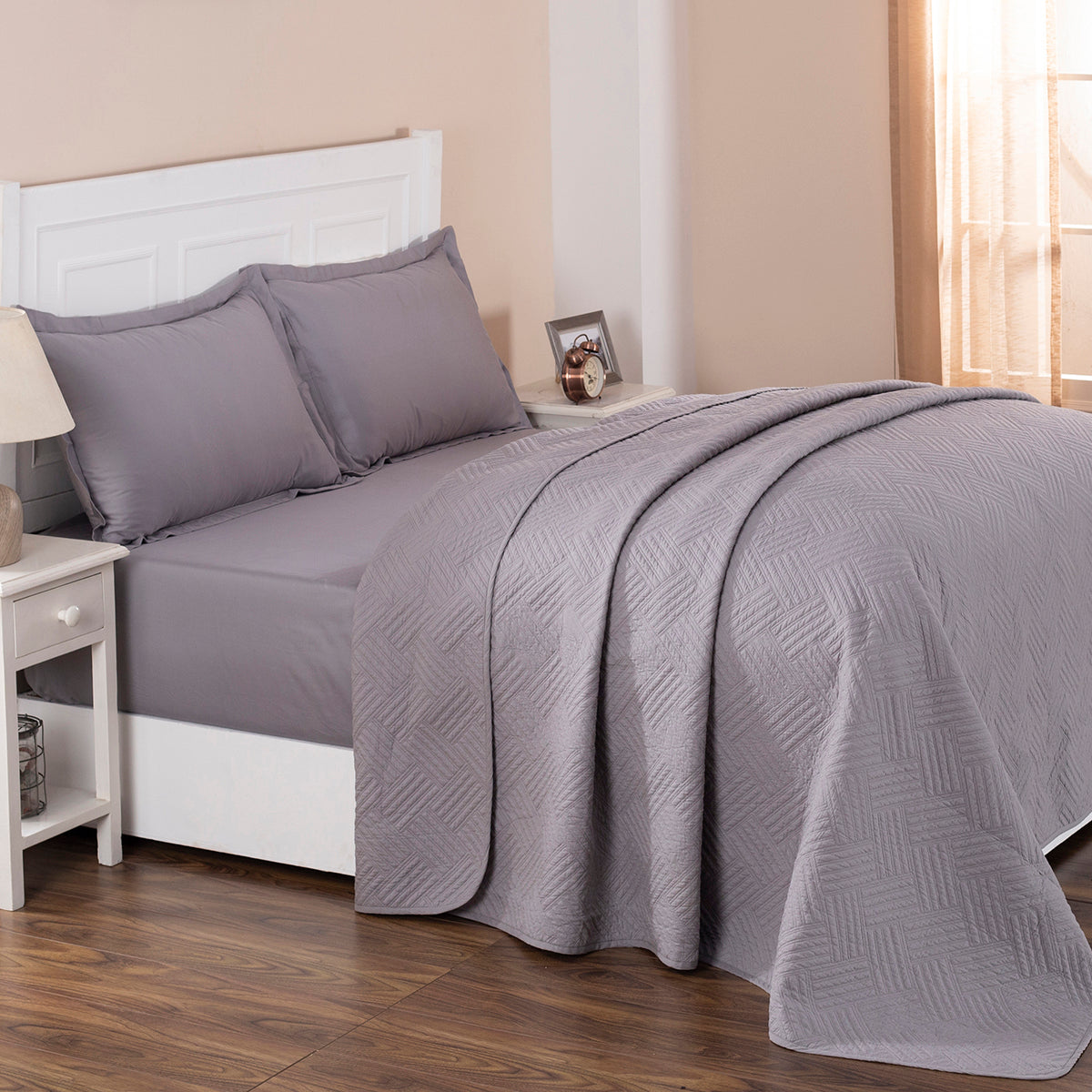 Eliott Summer AC Quilt/Quilted Bed Cover/Comforter Shark Skin