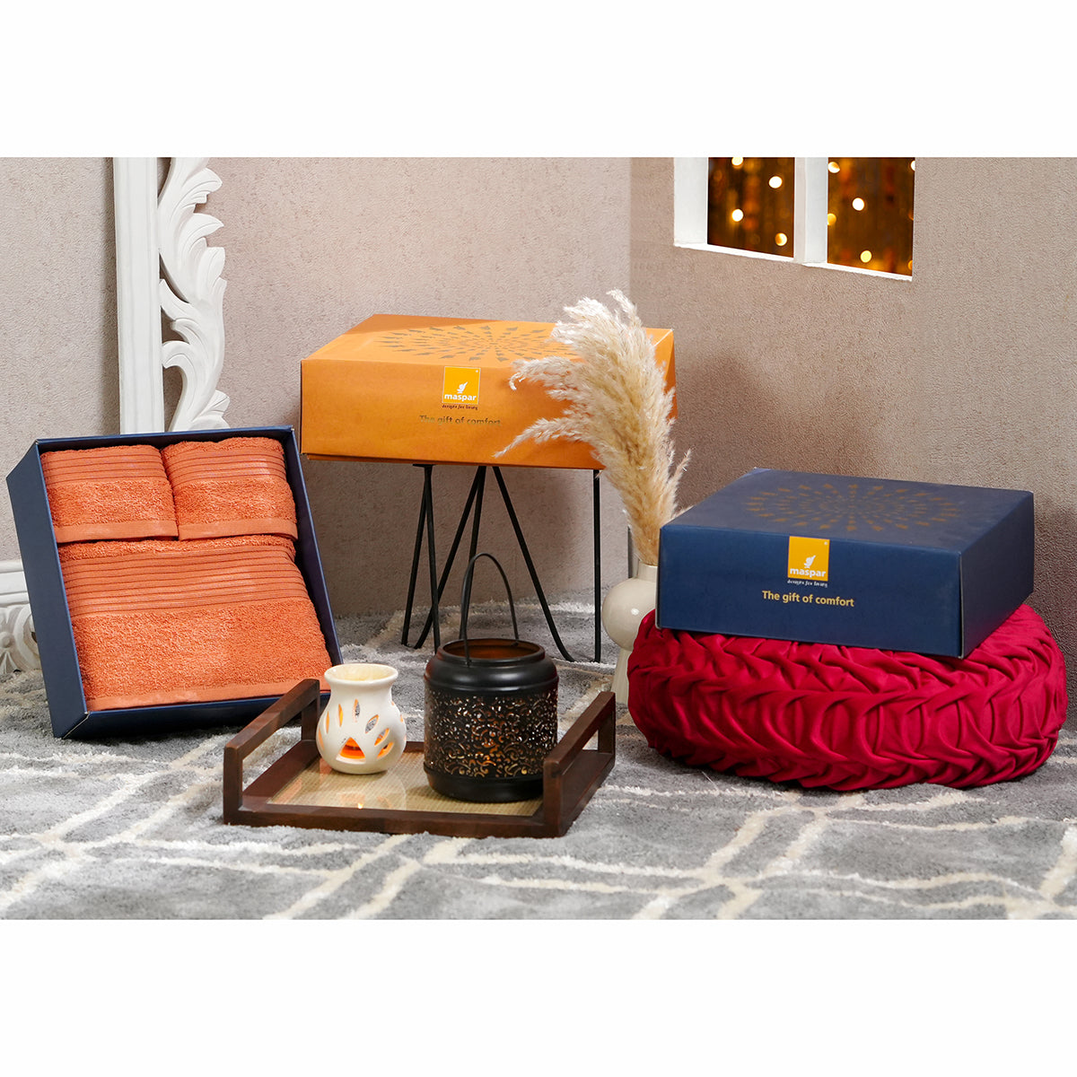 Hermosa Jeneth Burnt 450 GSM Cotton 4Pc Bath Towel Set